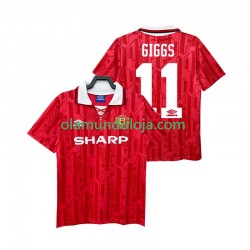 Camisola Manchester United GIGGS 11 1992 Retro Homem Equipamento Primeiro 1994 Manga Curta